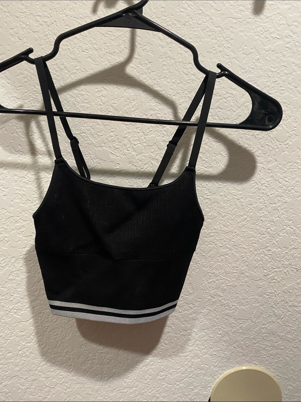Victoria's Secret Black Crop Bralette with Silver Stripe